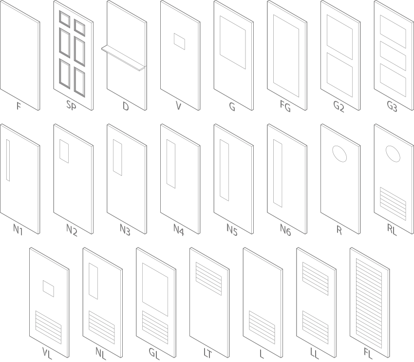 Standard hollow metal door designs